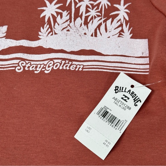 NWT New Billabong Women's Fall In Line T-Shirt XL Cropped Longsleeve Girls Shirt - Picture 7 of 7